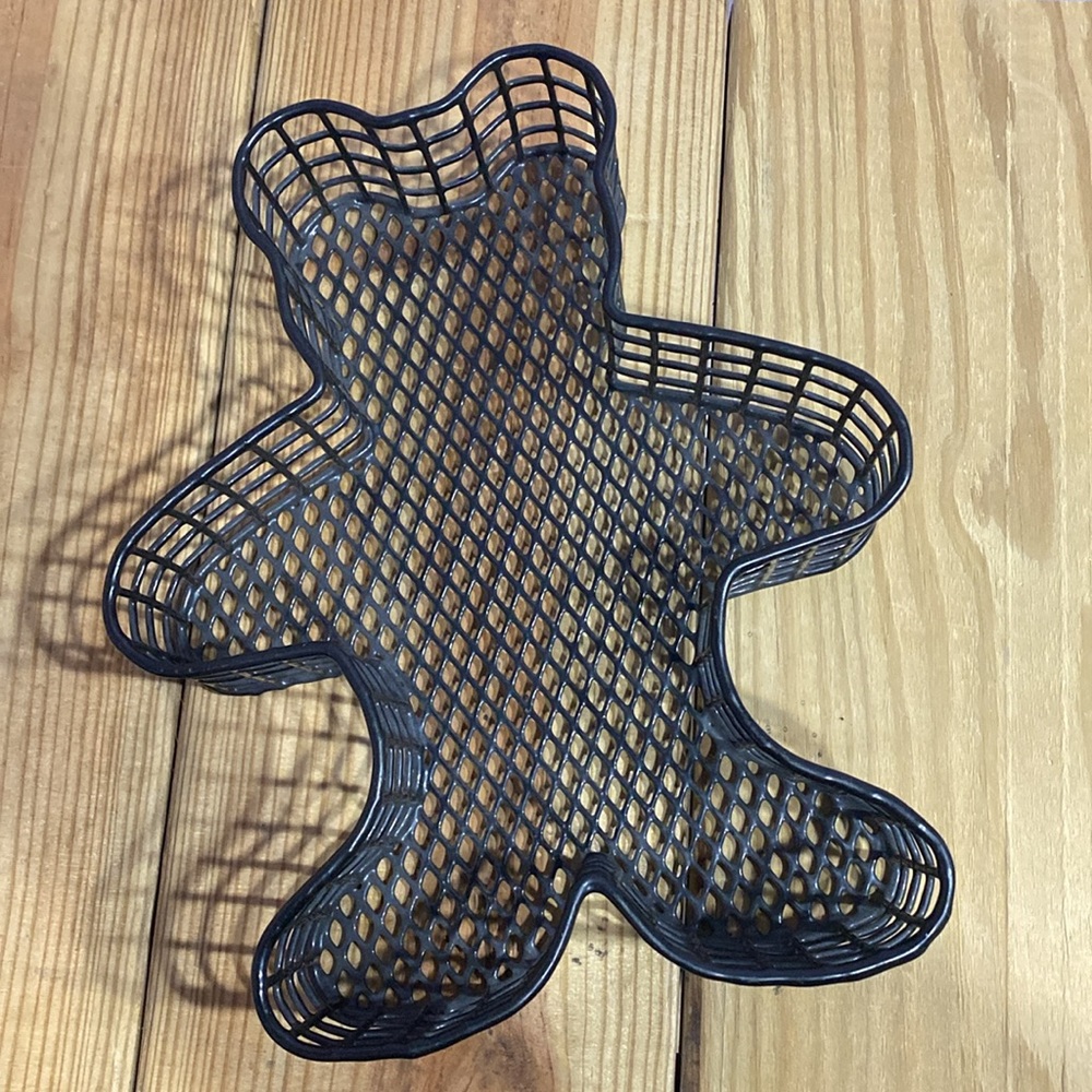 Vintage Metal Mesh Black Tray Drawer Home Desk Kids Organizer Cute Teddy Bear !!